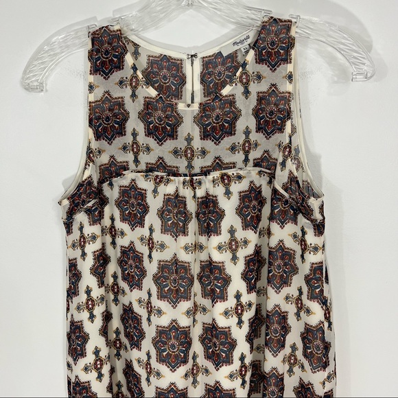 Madewell Shirred Maxi Dress Medallion Stamp XS - Picture 4 of 9